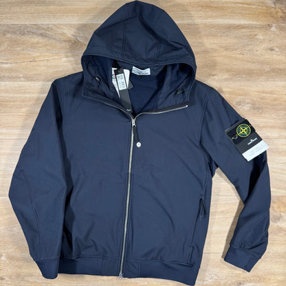 Stone Island Soft Shell-R Jacket in Navy Castmark