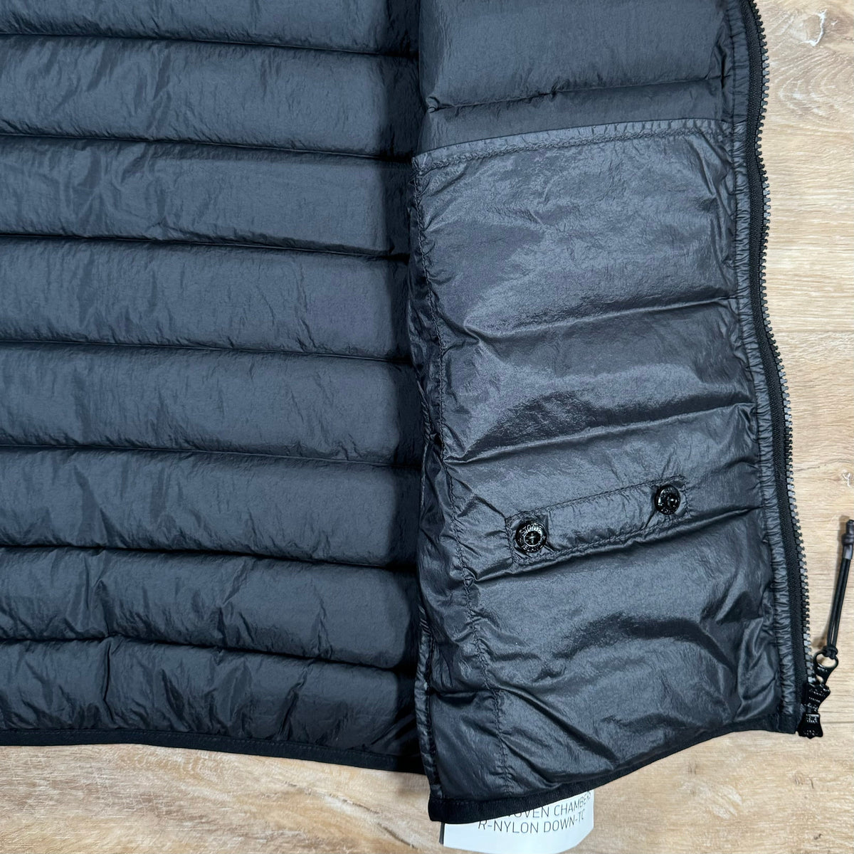 Stone Island Nylon Down-TC Vest in Black Castmark