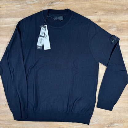 Stone Island Light Pure Wool Ghost Sweatshirt in Navy Castmark