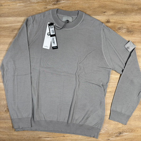 Stone Island Light Pure Wool Ghost Sweatshirt in Dust Grey Castmark