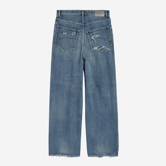 Balenciaga Dark Blue Organic Japanese Denim Baggy Jeans