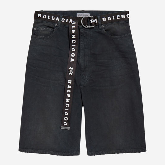 Balenciaga Organic Japanese Twill Belted Shorts
