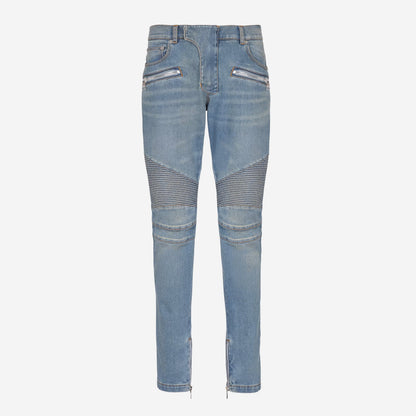 Balmain Slim Fit Denim Biker Jean