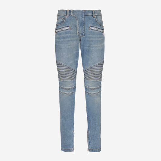 Balmain Slim Fit Denim Biker Jean