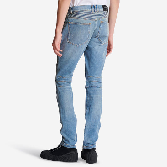 Balmain Slim Fit Denim Biker Jean