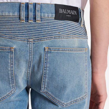 Balmain Slim Fit Denim Biker Jean