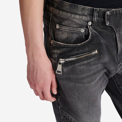 Balmain Slim Fit Denim Biker Jean