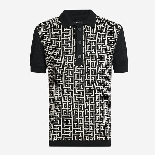 Balmain Block Monogram Knitwear Polo