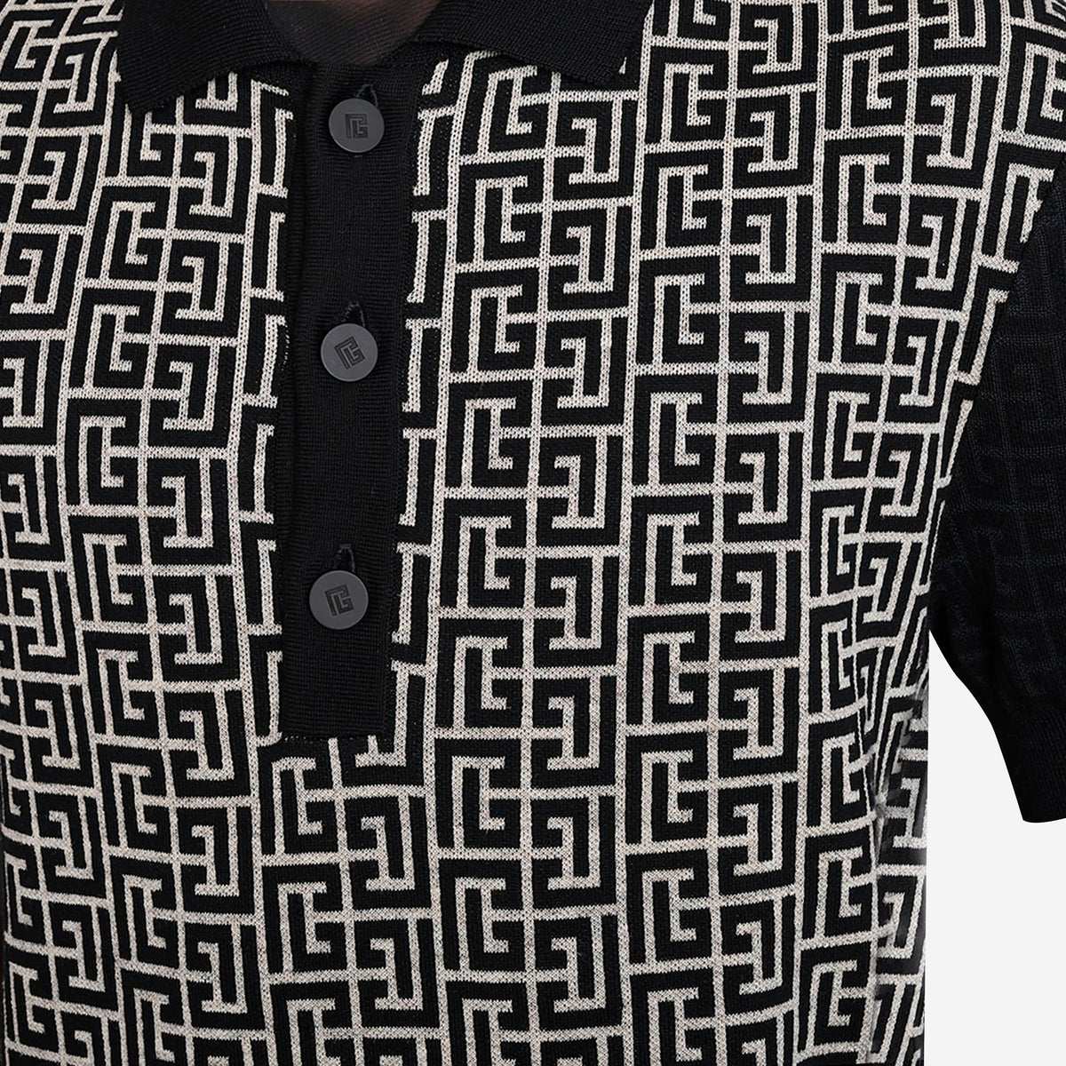 Balmain Block Monogram Knitwear Polo