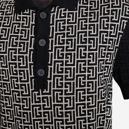 Balmain Block Monogram Knitwear Polo