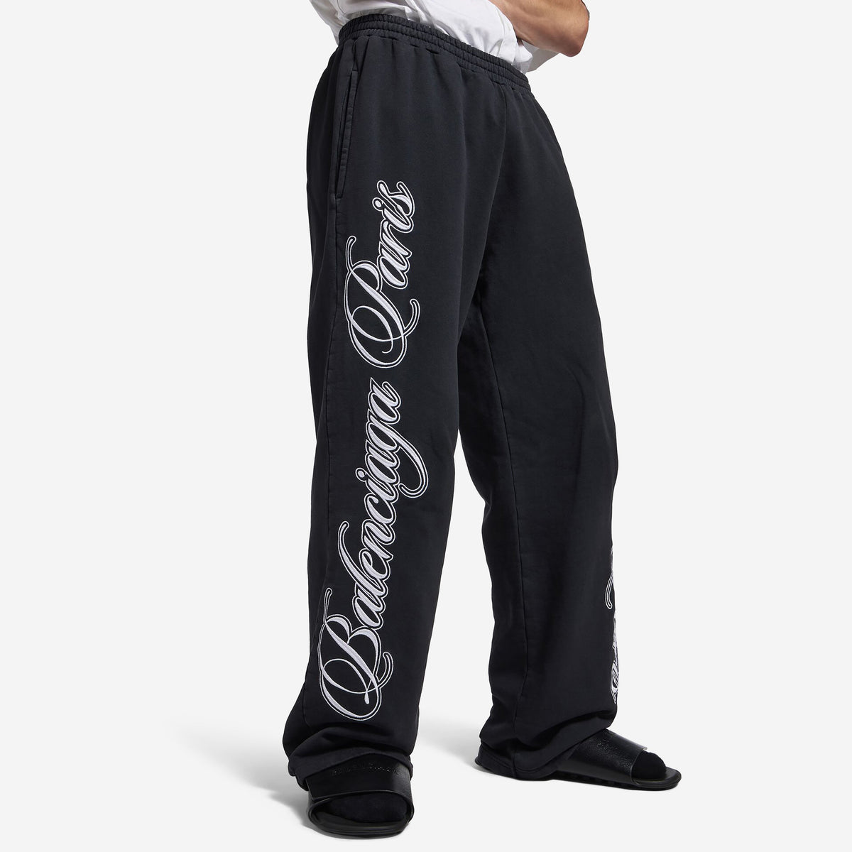 Balenciaga Cursive Dry Fleece Baggy Trousers