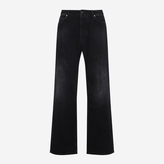 Balenciaga Distressed Black Cotton Jeans