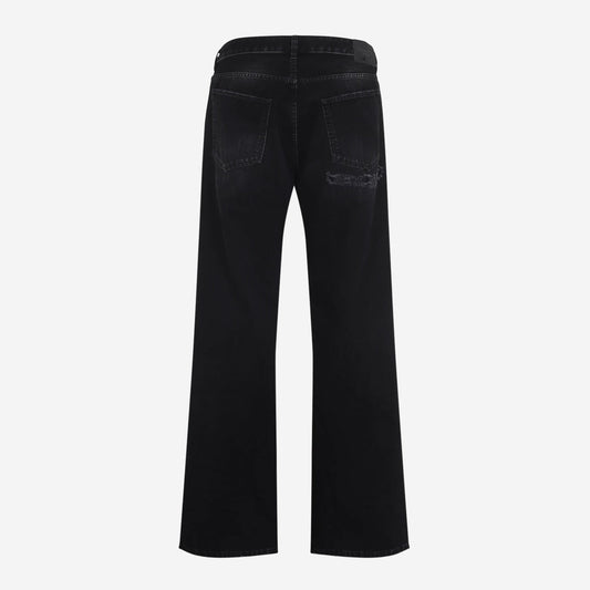 Balenciaga Distressed Black Cotton Jeans