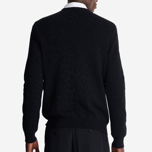 Balmain Monogram Knit And Leopard Pattern Jumper