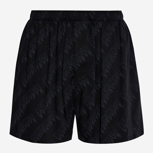 Balenciaga Creeper Logo Print Shorts