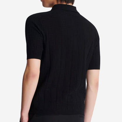 Balmain Monogram Knit Polo Shirt