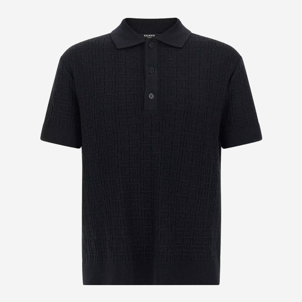 Balmain Monogram Jacquard Knit Polo