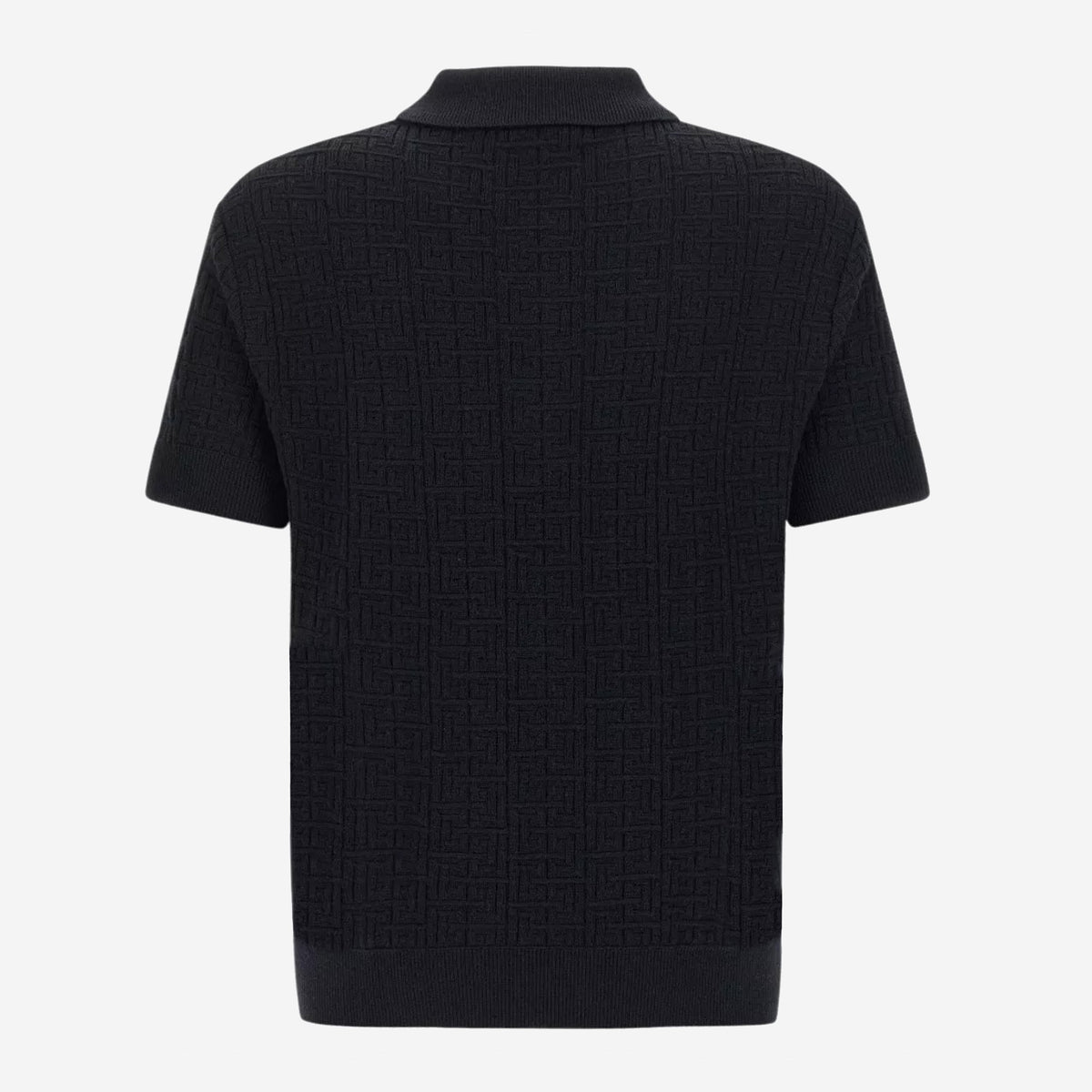 Balmain Monogram Jacquard Knit Polo