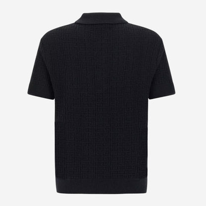 Balmain Monogram Jacquard Knit Polo