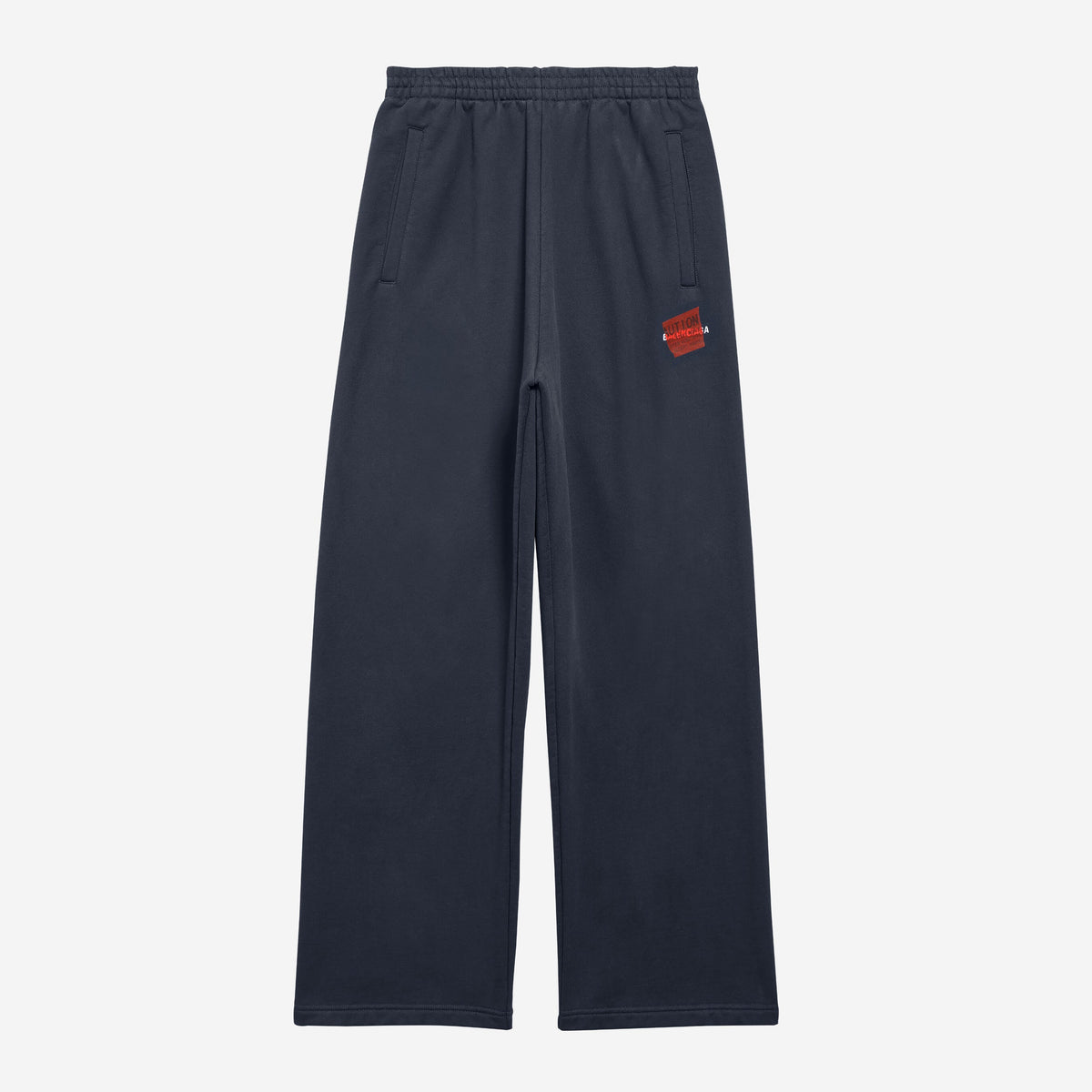 Balenciaga Taped Back Faded Black Baggy Sweatpants