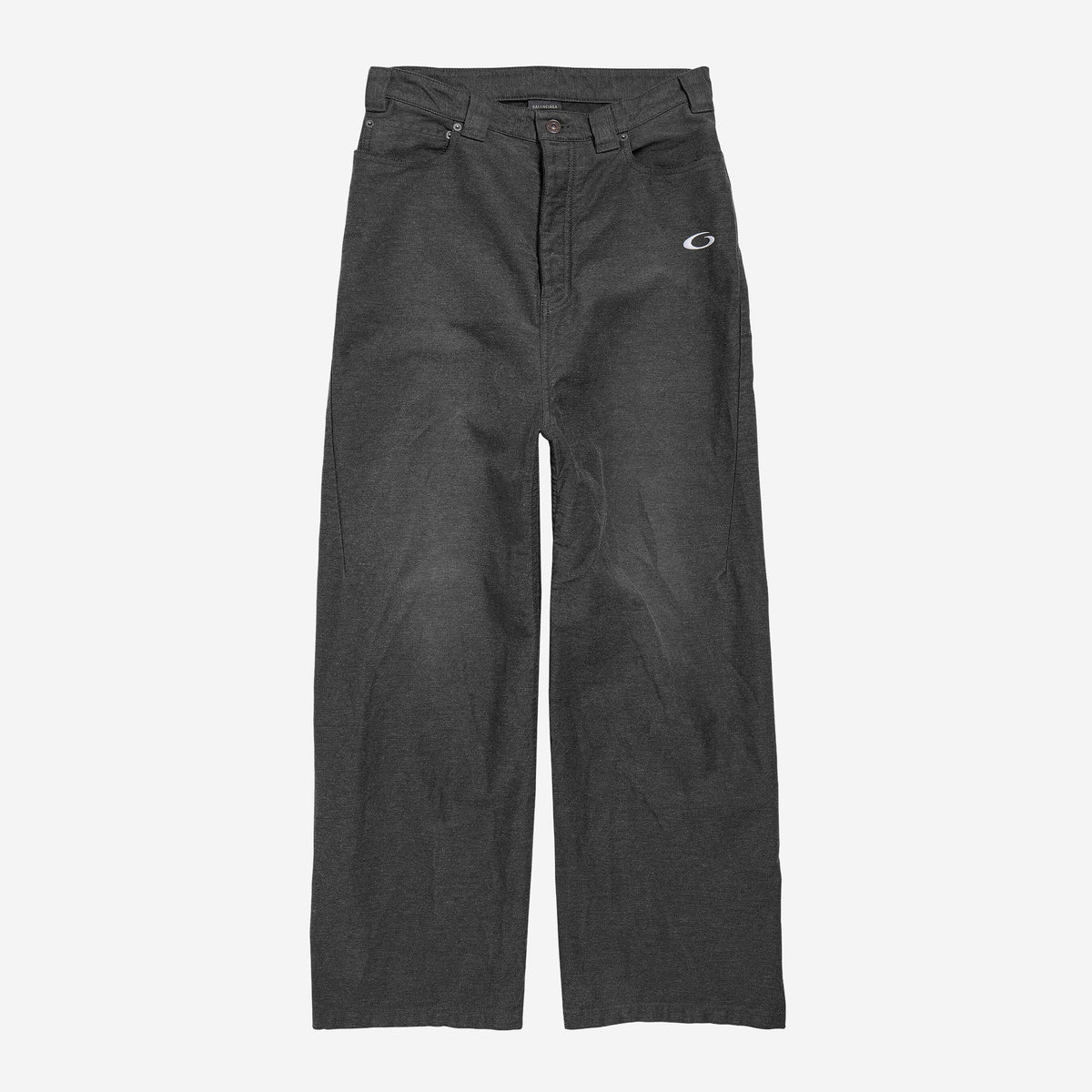 Balenciaga Trompe L'Oeil Anthracite And Cotton Denim Sweatpants