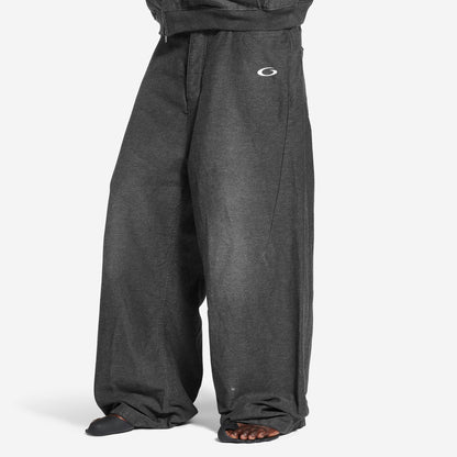 Balenciaga Trompe L'Oeil Anthracite And Cotton Denim Sweatpants