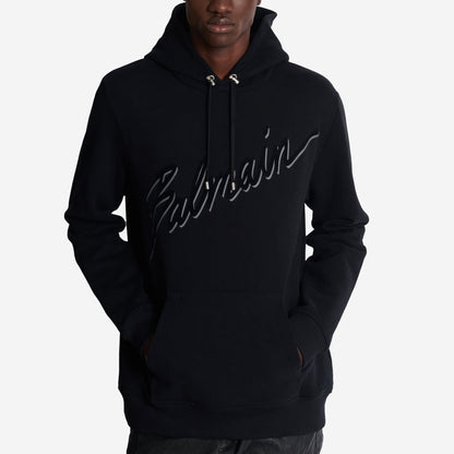 Balmain Flocked Balmain Letter Hoodie