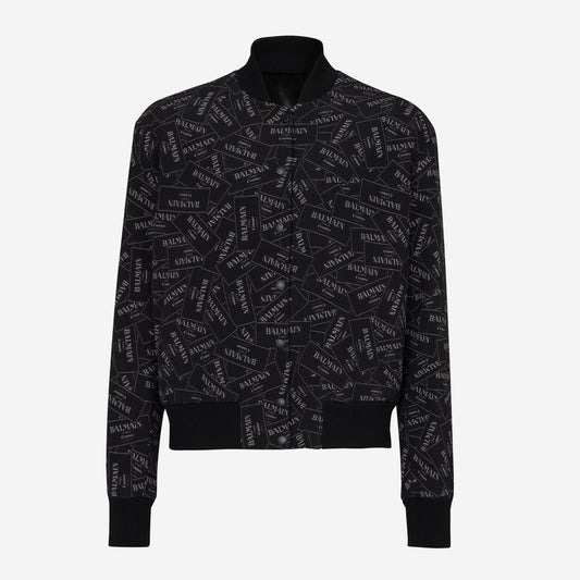 Balmain Printed Balmain Label Bomber Jacket