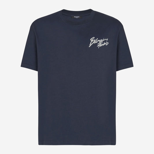 Balmain Small Balmain Paris Brush Print Logo T-Shirt
