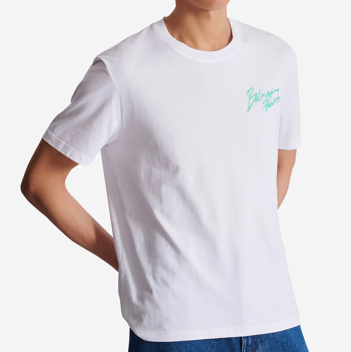 Balmain Small Balmain Paris Brush Print Logo T-Shirt