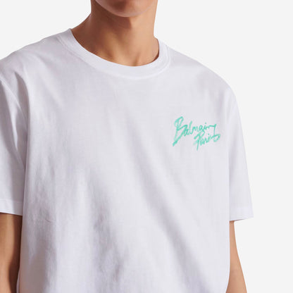 Balmain Small Balmain Paris Brush Print Logo T-Shirt
