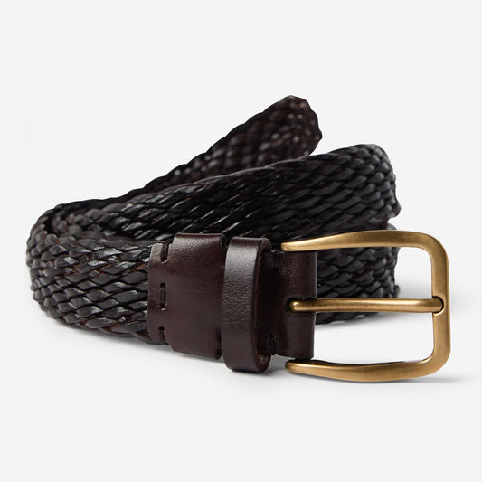 Brunello Cucinelli Braided Calfskin Leather Belt