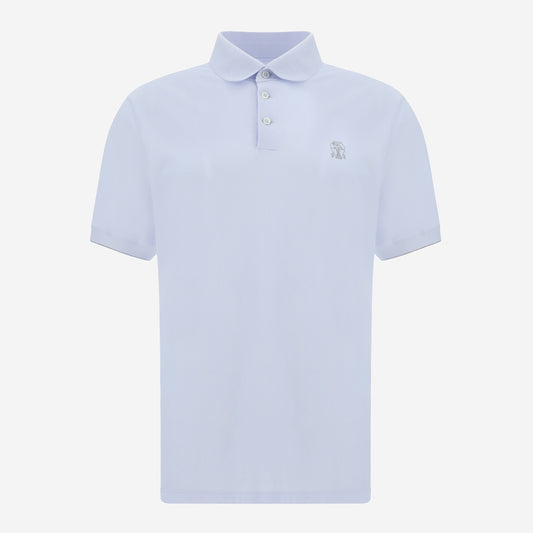 Brunello Cucinelli Cotton Embroidered Logo Polo Shirt