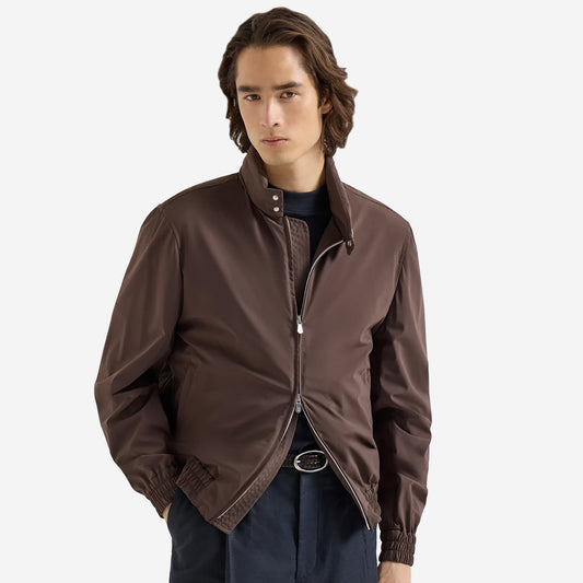 Brunello Cucinelli Bonded Nylon Packable Hood Outerwear Jacket