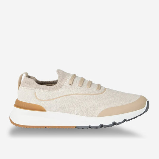 Brunello Cucinelli Techno Cotton Knit Heat-Bonded Detail Runners