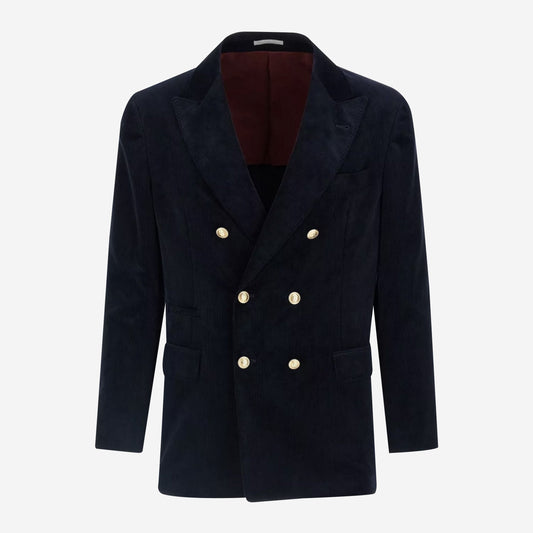 Brunello Cucinelli Double-Breasted Corduroy Blazer