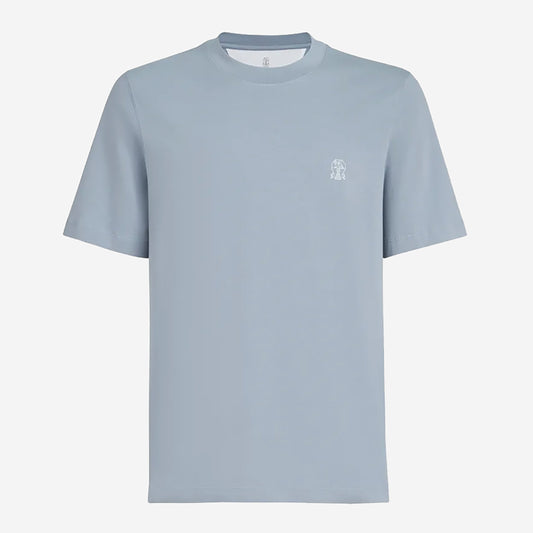 Brunello Cucinelli Cotton Jersey Logo Crew Neck T-Shirt