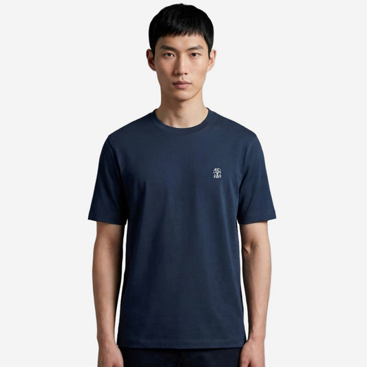 Brunello Cucinelli Cotton Jersey Logo Crew Neck T-Shirt