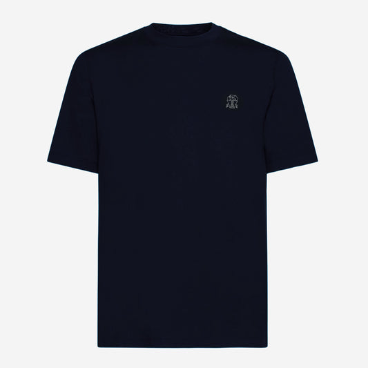 Brunello Cucinelli Cotton Jersey Logo Crew Neck T-Shirt