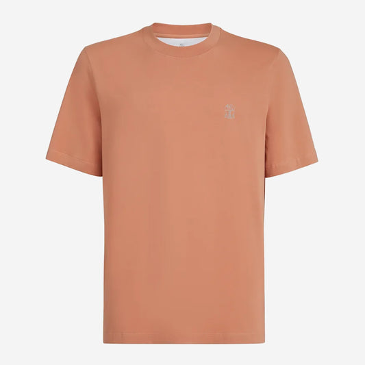 Brunello Cucinelli Cotton Jersey Logo Crew Neck T-Shirt