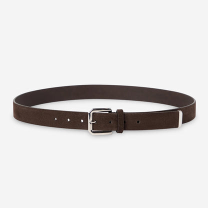 Brunello Cucinelli Square Buckle And Tip Reversed Leather Belt