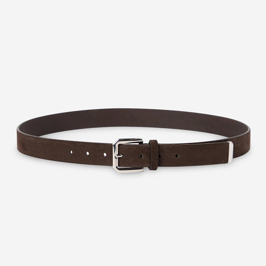 Brunello Cucinelli Square Buckle And Tip Reversed Leather Belt