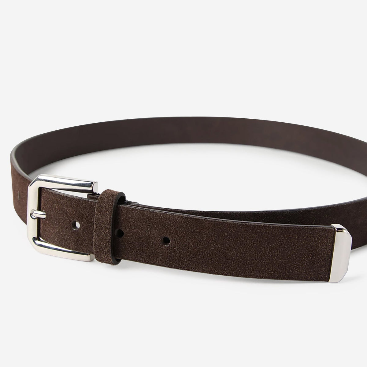 Brunello Cucinelli Square Buckle And Tip Reversed Leather Belt