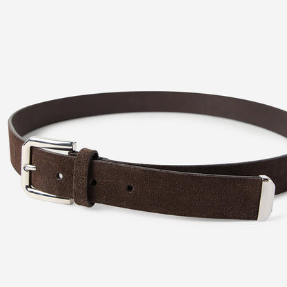 Brunello Cucinelli Square Buckle And Tip Reversed Leather Belt