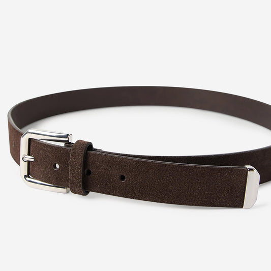 Brunello Cucinelli Square Buckle And Tip Reversed Leather Belt