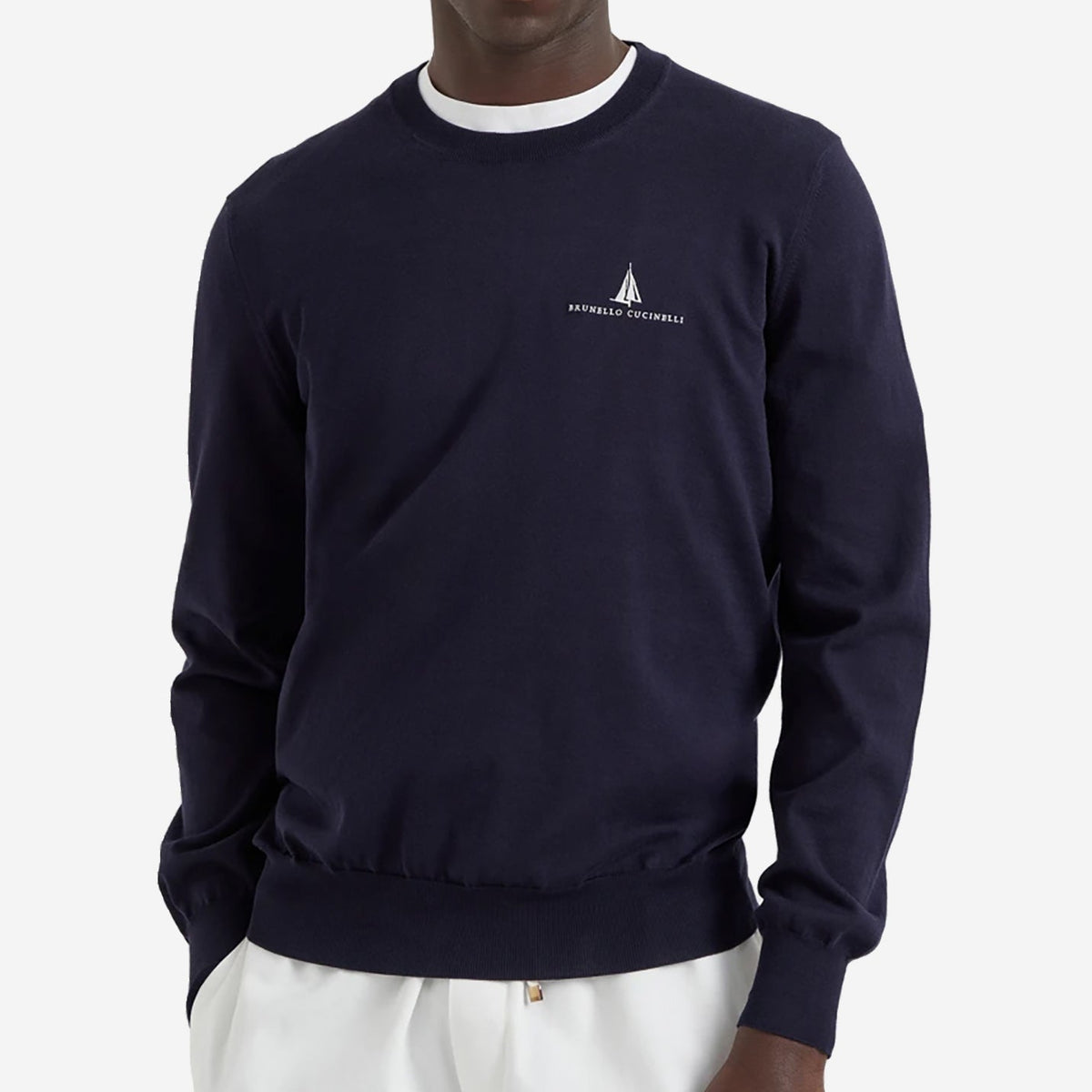 Brunello Cucinelli Cotton Lightweight Embroidered Knitwear