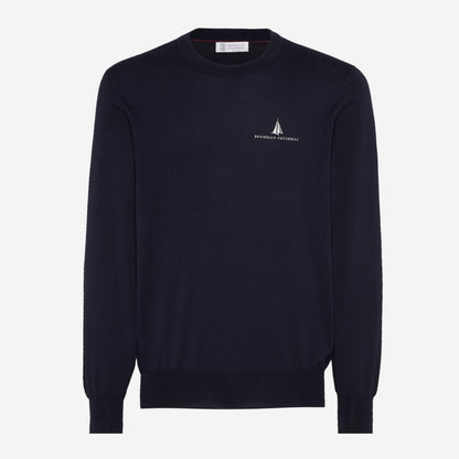 Brunello Cucinelli Cotton Lightweight Embroidered Knitwear