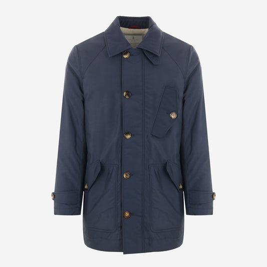 Brunello Cucinelli Virgin Wool And Silk Techno Poplin Padded Jacket