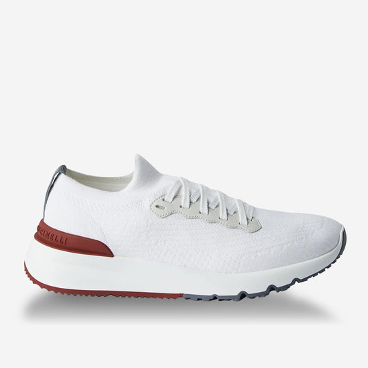 Brunello Cucinelli Cotton Knit And Semi-Polished Calfskin Runners