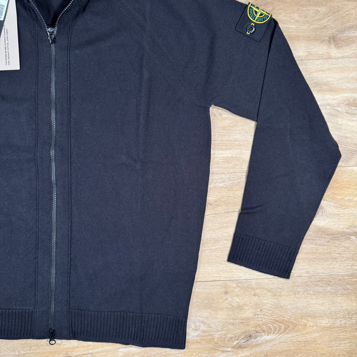 Stone Island Light Organic Cotton Knit Cardigan in Navy Castmark